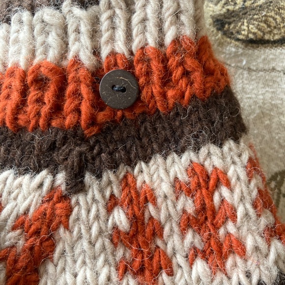 Wool Gloves Mittens Fleece Lining Convertible Handmade in Nepal - Picture 4 of 9